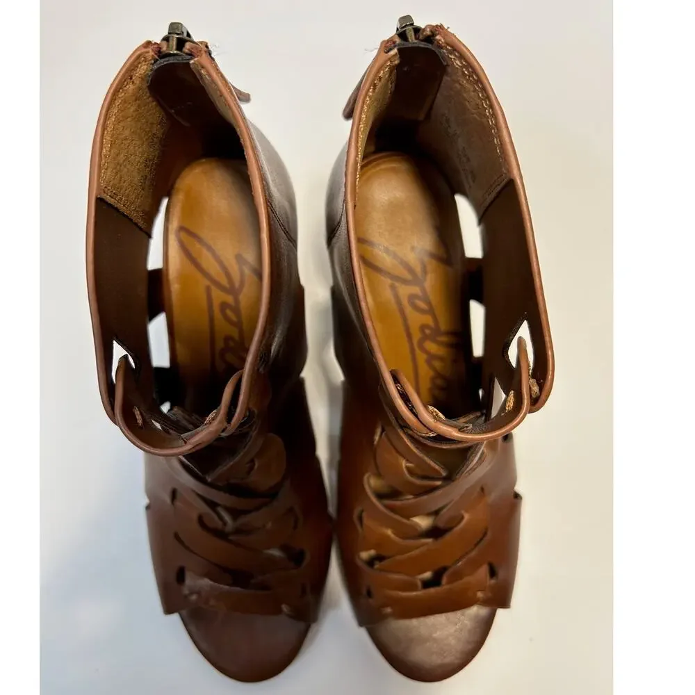 Zodiac Camila Cognacle‎ Peep Toe Sandals NIB